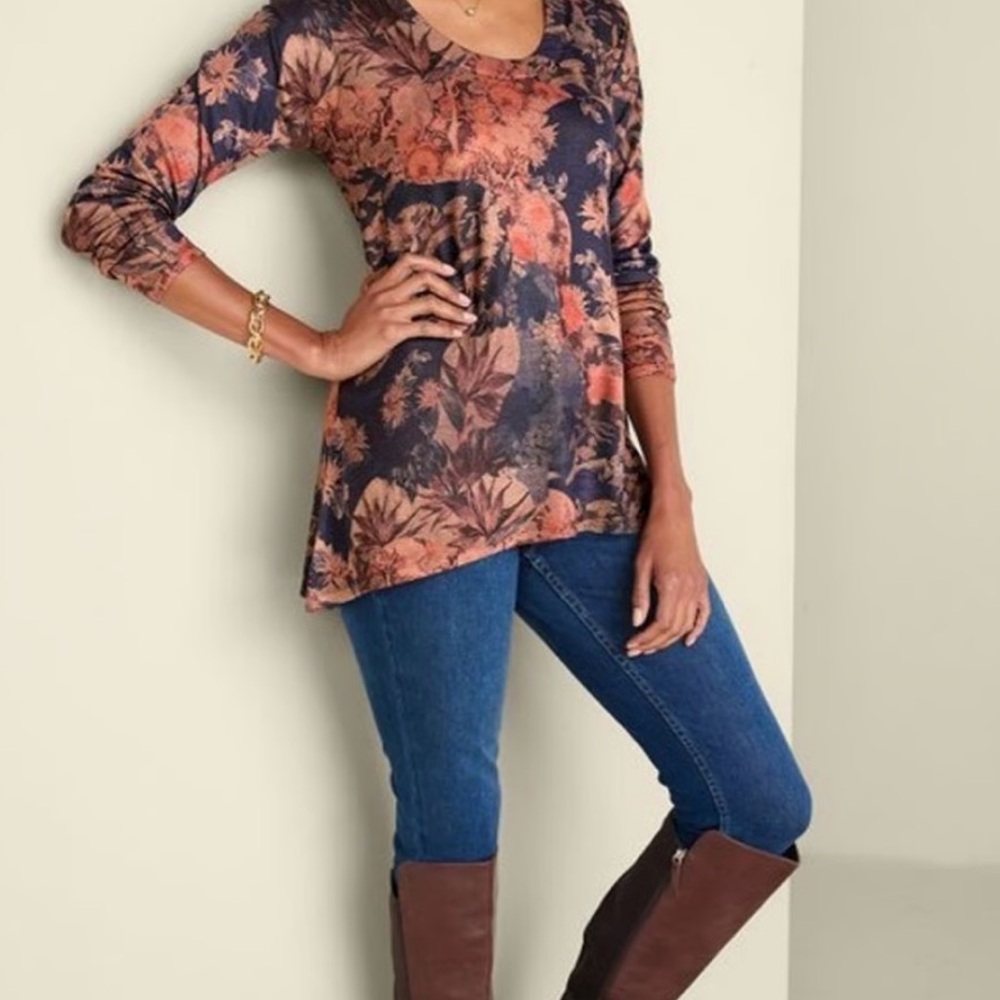 Soft Surroundings Floral Print Top
